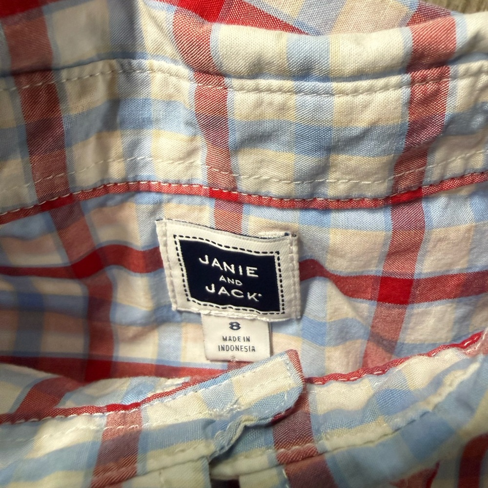 Janie and Jack Lot of 4 LS Boys Plaid Button-Down Shirts Size 8 - Picture 13 of 14